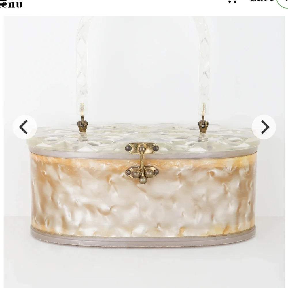 VINTAGE, CREAM, WILARDY LUCITE PURS, MID CENTURY ,VERY RARE. - Picture 1 of 6